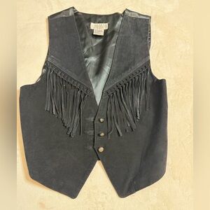 Black Fringe Women's Vest
